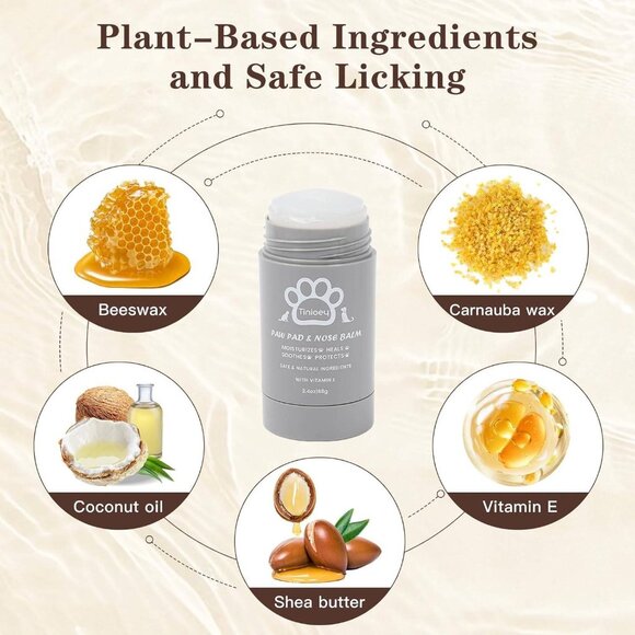 2.4oz Cat & Dog Paw Balm Stick – Natural Lick-Safe Moisturizer for Dry Paws Nose - Picture 3 of 7